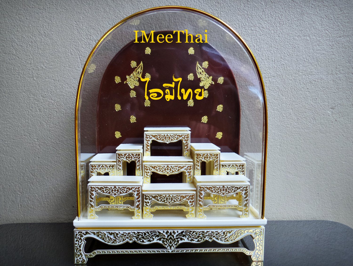 ตู้โชว์ แบบ ตู้ครอบแก้ว - โต๊ะหมู่บูชา (กว้าง11xยาว19xสูง24 ซม) - ( พระเครื่อง วัตถุมงคล ขนาดเล็ก กระทัดรัด)