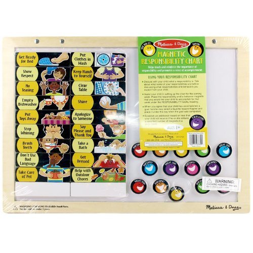 แผ่นกระดานแม่เหล็กพร้อมป้ายหน้าที่ความรับผิดชอบ Melissa & Doug Magnetic Responsibility Chart