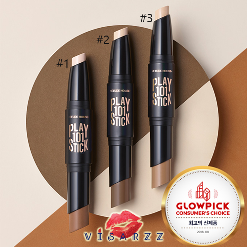 New Etude Play 101 Stick Contour Duo 6g #3 คอนทัวร์เนื้อครีมแบบแท่ง ด้านนึงเป็นไฮไลท์ อีกด้านเป็นเฉดดิ้ง เนื้อนุ่ม เกลี่ยง่าย ใหัเฉดที่กลมกลืนเป็นธรรมชาติ