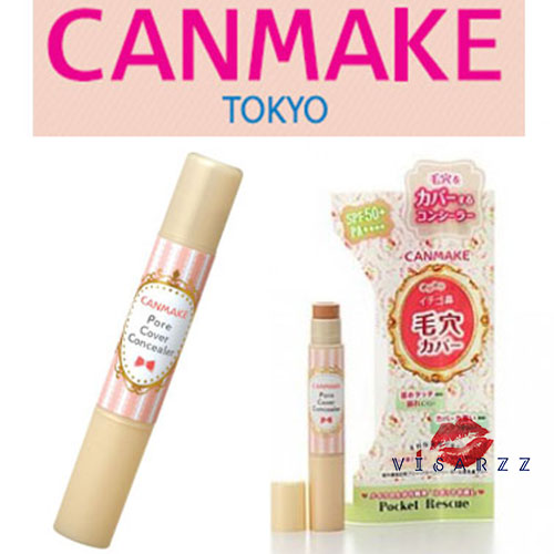 Canmake Pore Cover Concealer คอนซีลเลอร์ปกปิดรูขุมขนและรอยแดงได้ทันที สูตรไม่เหนียวเหนอะหนะ ช่วยเติมเต็มร่องรูขุมขน ให้ผิวเนียนสวยตลอดวัน ปกป้องผิวจากแสงแดดด้วย SPF50+ PA++++