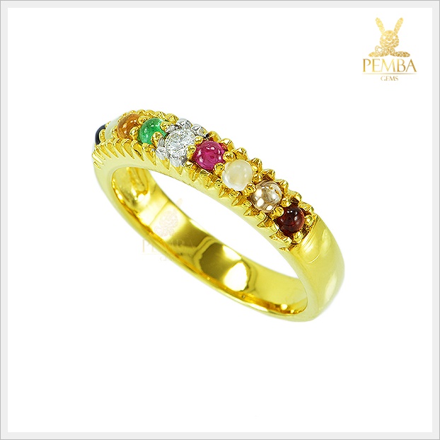 แหวนนพเก้าแท้ ดีไซน์ทันสมัย งานสุดละเอียดประณีต