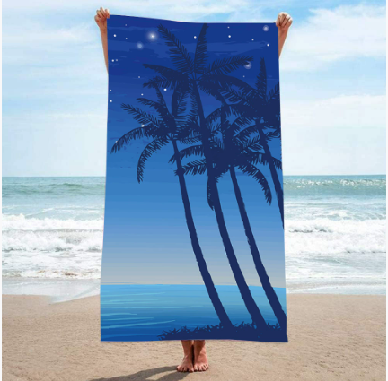 ผ้าเช็ดตัวชายหาดขนาดใหญ่พิมพ์ลายไมโครไฟเบอร์ ขายปลีก - ส่ง TA6807015 สีภาพ