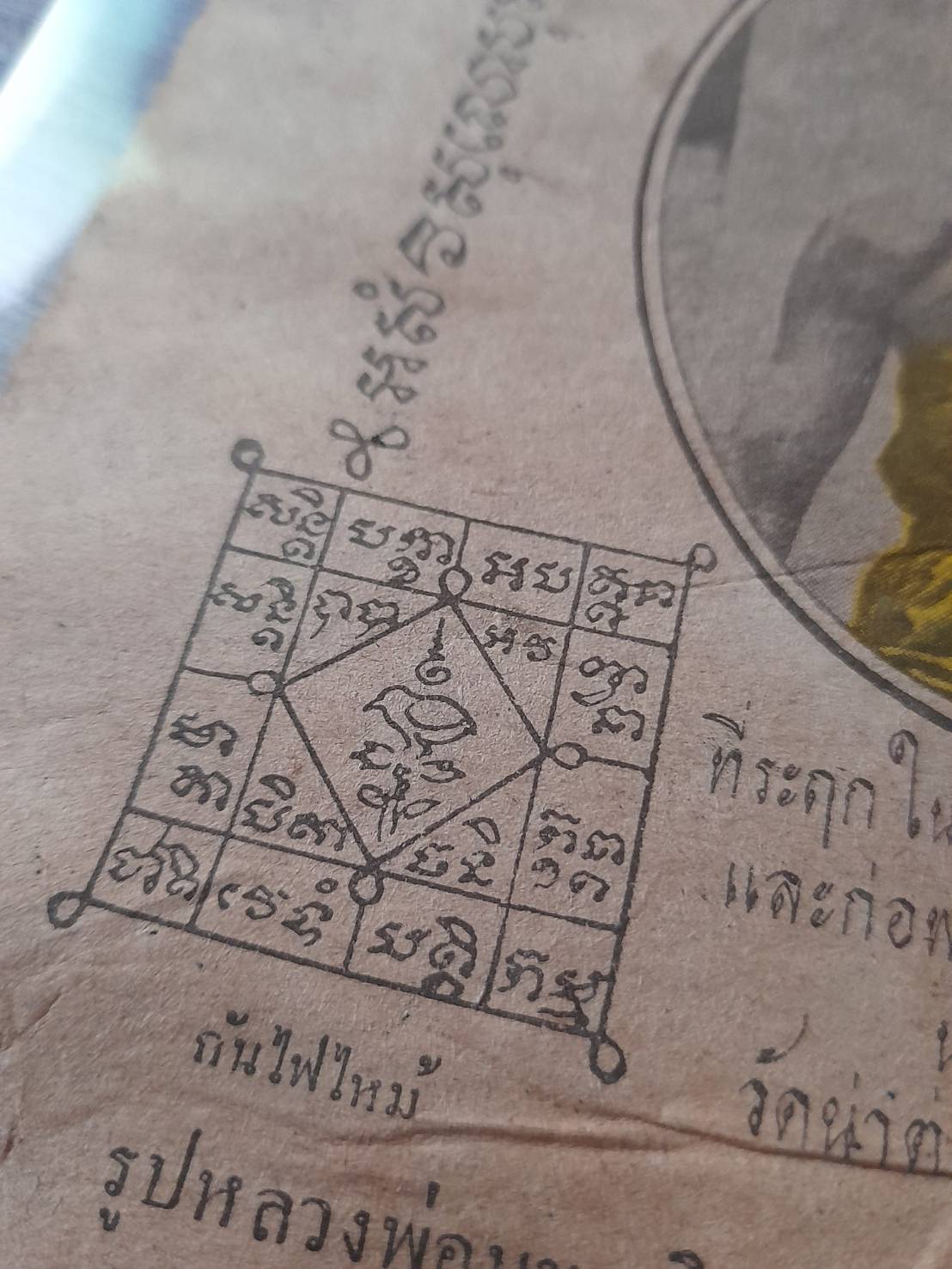 แผ่นยันต์ หลวงพ่อจง วัดหน้าต่างนอก ปี2491 (ขนาด16x21ซม) #รับประกันแท้และทัน