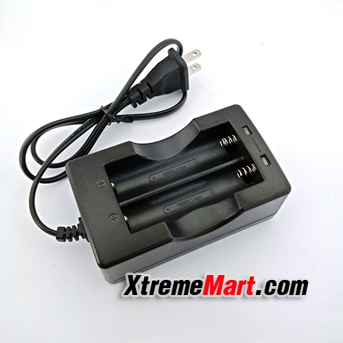 เครื่องชาร์จแบตเตอรี่ Li-Ion 3.7V 2 ช่อง สำหรับชาร์จแบต 18650,17670 ปลั๊ก US