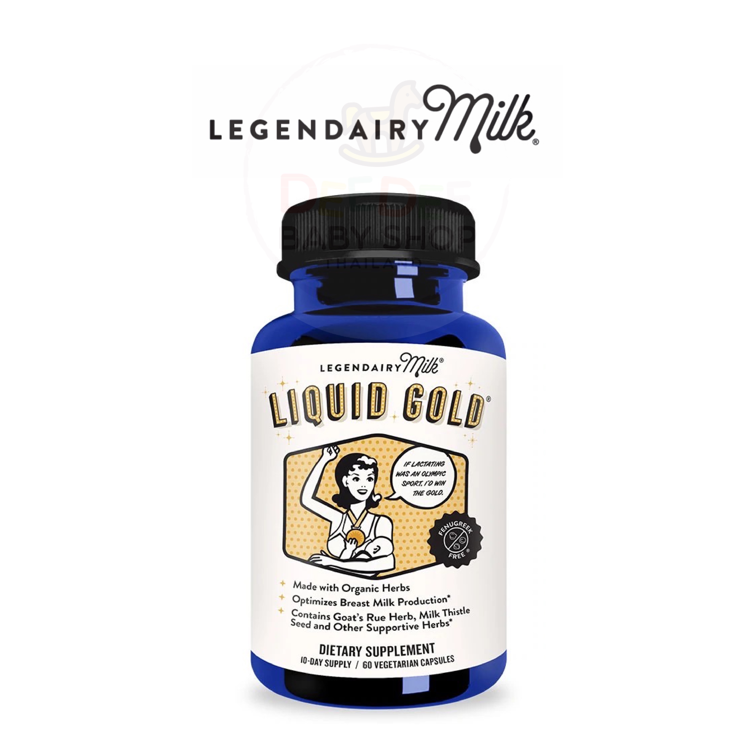 วิตามินกระตุ้นการสร้างและเพิ่มปริมาณน้ำนม Legendairy Milk Liquid Gold (60 Capsules)