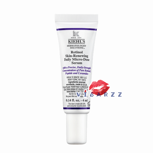 (Tester) Kiehl's Retinol Skin-Renewing Daily Micro-Dose Serum 4mL เรตินอลเซรั่มจากคีลส์ ที่อ่อนโยนต่อทุกสภาพผิวและสามารถใช้ได้เป็นประจำทุกวัน ช่วยให้ริ้วรอยร่องลึกดูลดเลือน และผลัดผิวให้ดูเปล่งปลั่งขึ้น