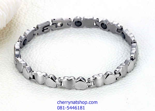 พร้อมส่งสร้อยข้อมือแม่เหล็กเพื่อสุขภาพ สร้อยข้อมือไทเทเนียมเจอรเมเนียม รุ่นFA