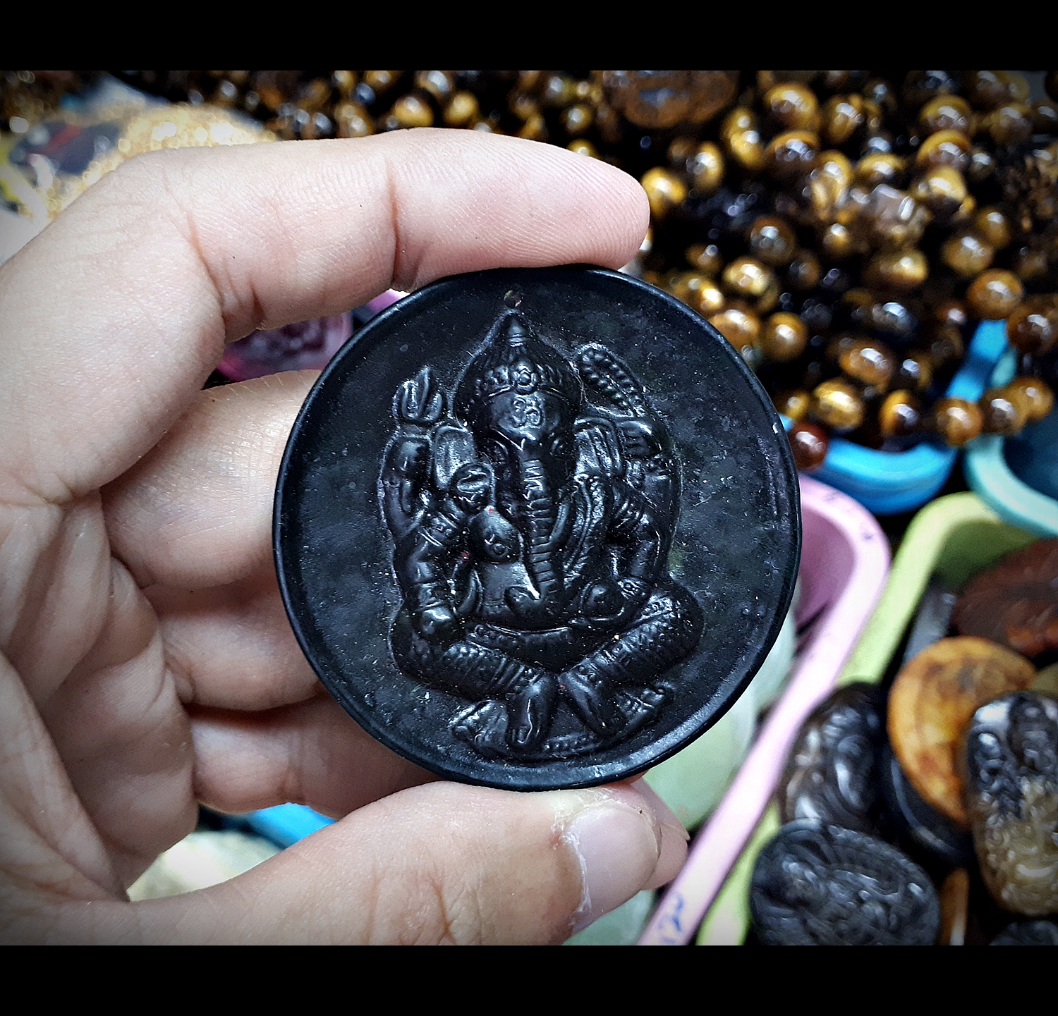 เหรียญหยก พระพิฆเนศ หลัง พระปิดตาพังพระกาฬ ปีนักษัตร 12 ราศี (ขายปลีก ขายส่ง)