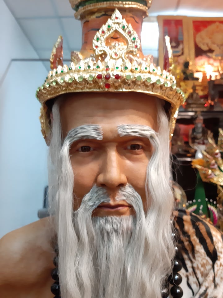 รูปหล่อ พ่อแก่ พ่อปู่ฤาษี (สัดส่วน ขนาดใหญ่ ขนาดเท่าคนจริง) เนื้อไฟเบอร์ผสม - (งานสั่งทำ PreOder 10-14วัน) (ขนาดโดยประมาณ หน้าตัก65ซม สูง120ซม)