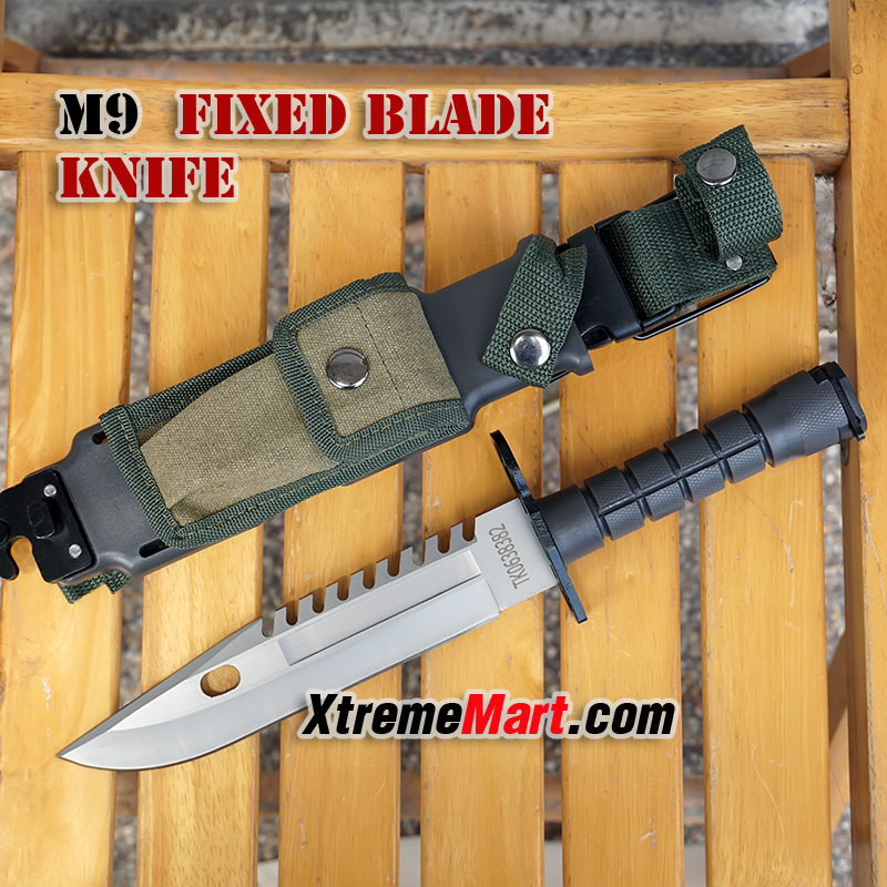มีดใบตาย M9 (งาน China) มีดติดปลายปืนไรเฟิลตระกูล M16, AR15, M4, G3 และปืนมาตรฐาน NATO รุ่นอื่นๆ