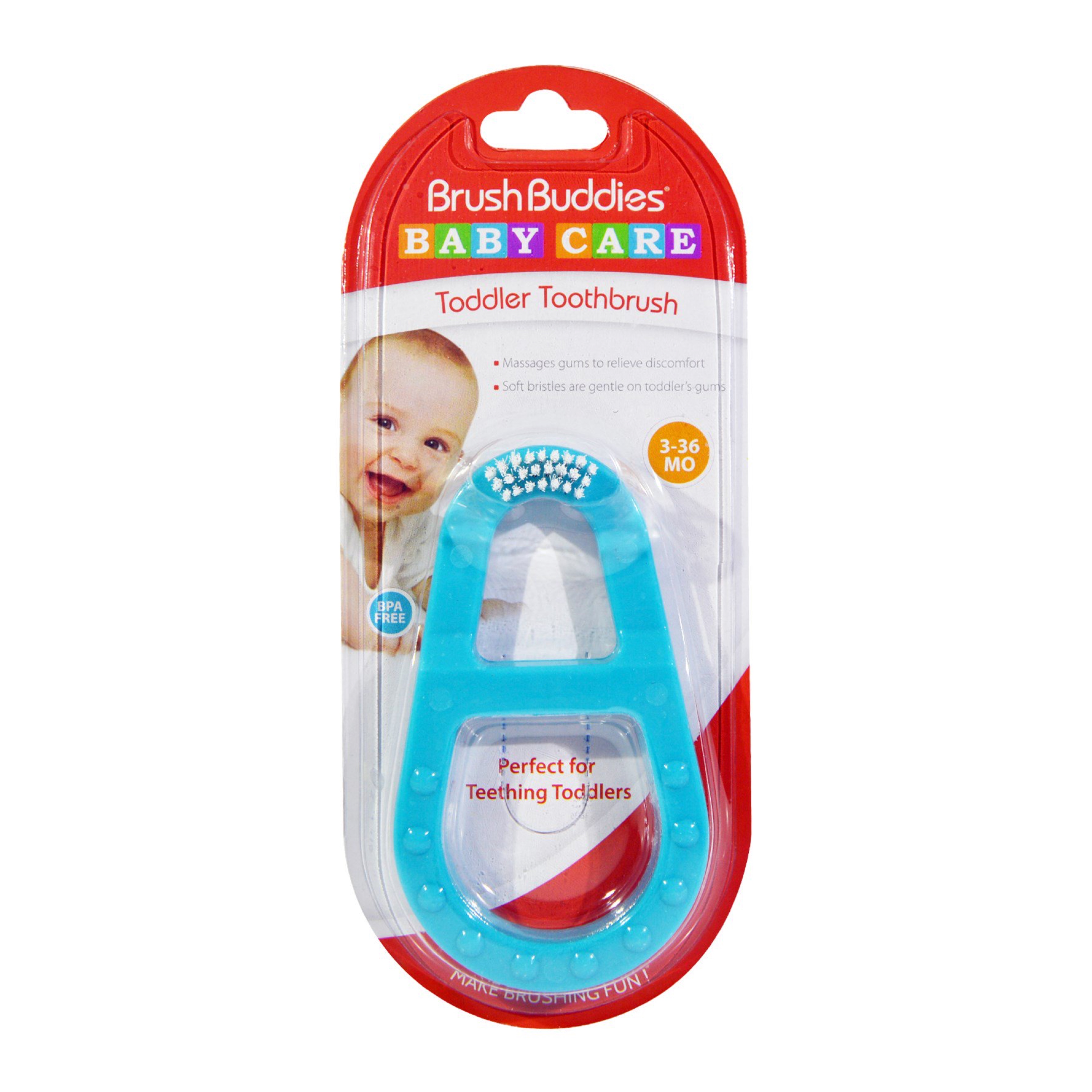 แปรงสีฟันสำหรับทารกและเด็กเล็ก Brush Buddies Baby Care Toddler Toothbrush (Blue)