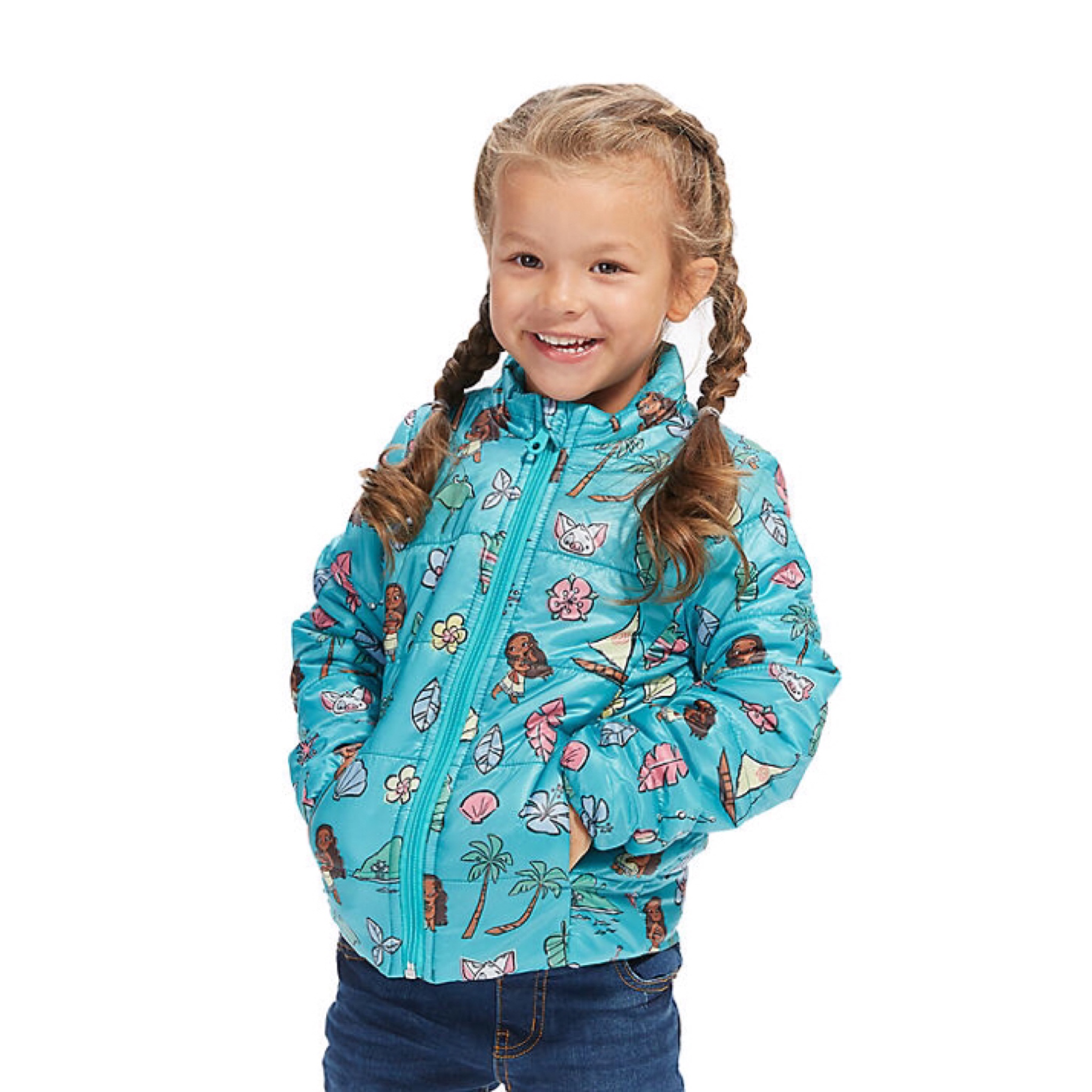 เสื้อแจ็คเก็ตกันหนาวแบบบุนวมสำหรับเด็ก Disney Moana Puffer Jacket for Kids