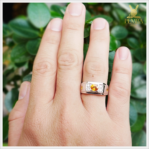 แหวนบุษราคัมแท้ สีน้ำทองสวยใส คัดพิเศษ เพิ่มความมั่นใจ แหวนพลอยแท้