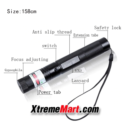 เลเซอร์ แสงสีเขียว Laser-303 ความยาวคลื่น 532nm Laser Pointer พร้อมแบตและเครื่องชาร์จ