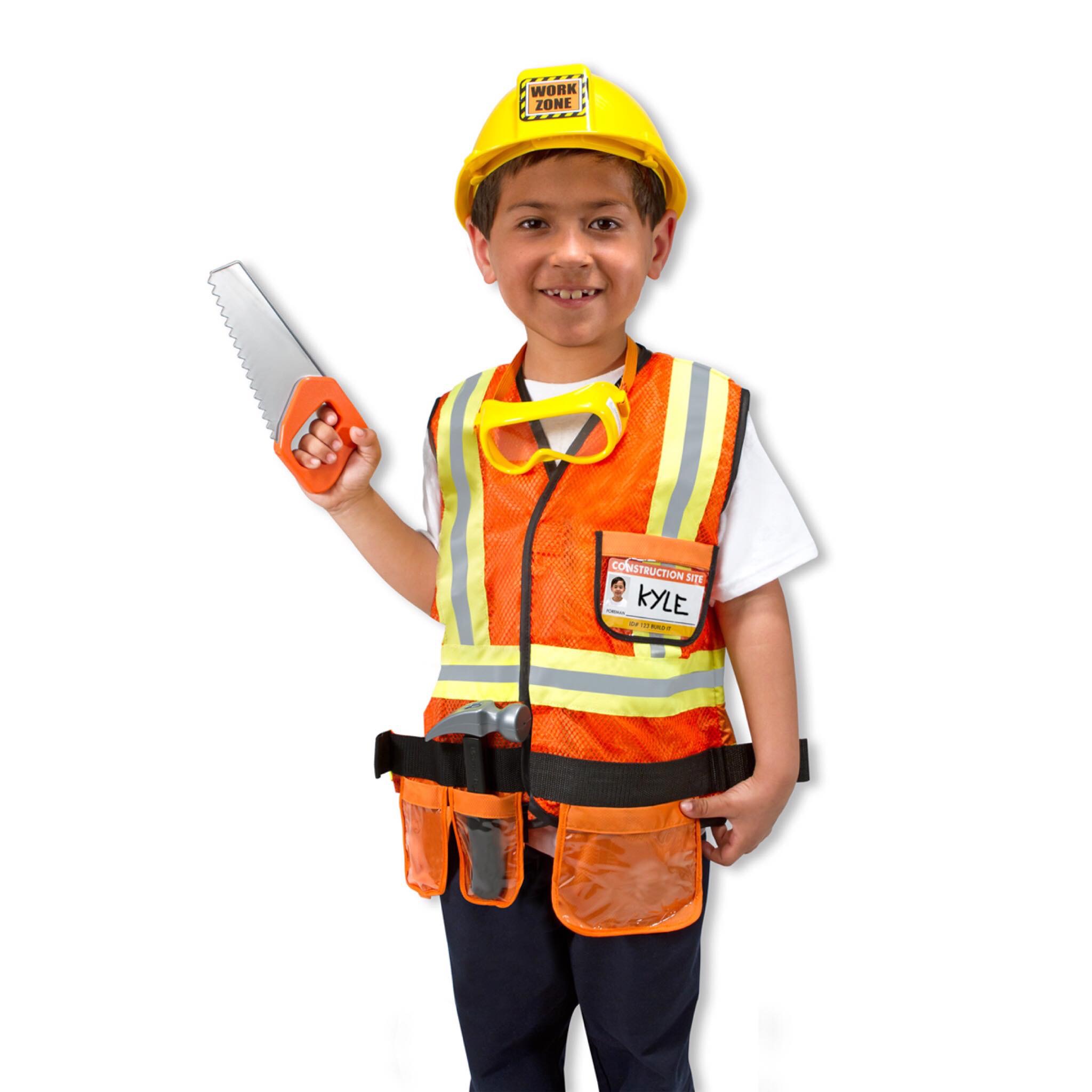 ชุดแฟนซีคอสตูมพร้อมอุปกรณ์สุดน่ารัก Melissa & Doug Construction Worker Role Play Costume Set