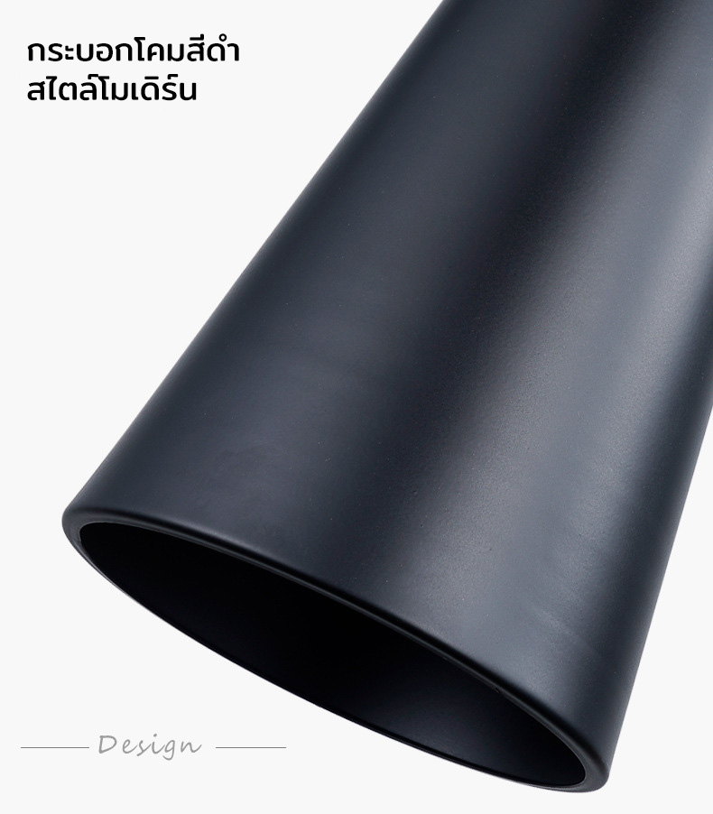 โคมไฟแขวนเพดาสไตล์ American Luxury สีดำหัวโคมสีทอง ปากโคมกว้าง 12.5CM [RX602]