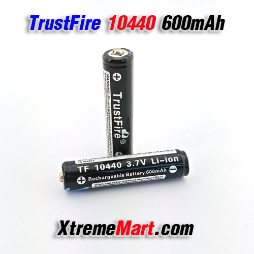 แบตเตอรี่ TrustFire 10440 600mAh 3.7V (สีดำ)Rechargeable Li-ion Battery - Black