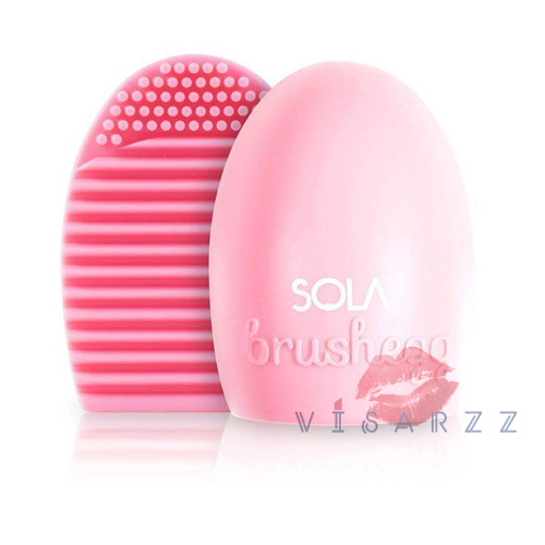 Sola Brushegg Pink Colour ซิลิโคนรูปไข่สำหรับล้างทำความสะอาดแปรงแต่งหน้า โดยที่คุณไม่ต้องใช้มือถือหรือขยี้มากจนทำให้ขนแปรงเสียหาย
