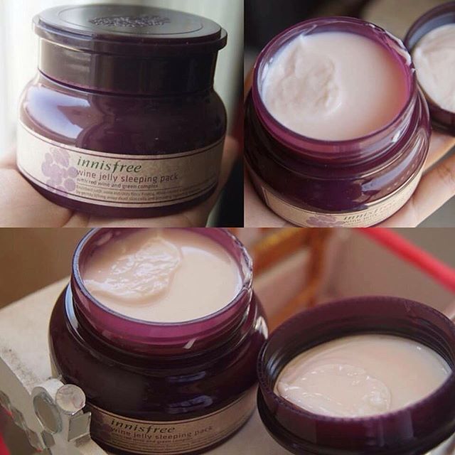 Innisfree Wine Jelly Sleeping Pack 80mL มาส์กที่มีส่วนผสมของไวน์แดงเข้มข้น ช่วยในเรื่องลดเลือนริ้วรอย ฟื้นฟูเซลล์ผิวใหม่ให้ผิวดูเปล่งปลั่งสดใส
