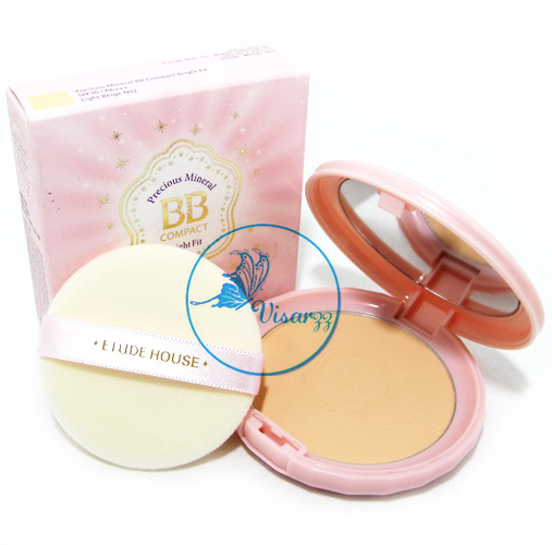 Etude House Precious Mineral BB Compact Bright Fit SPF30 / PA+++ # N02 Light Beige แป้งพัพผสมบีบี และผงมุกให้ผิวเนียน ให้ผิวหน้าขาวสว่างกระจ่างใส