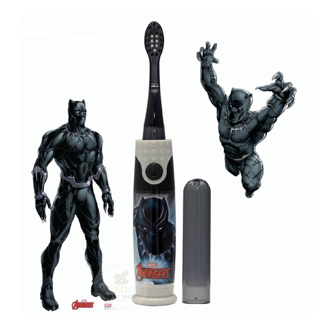 แปรงสีฟันพร้อมแสงไฟและเสียงดนตรี FireFly Avengers Black Panther Light & Sound Effect Toothbrush