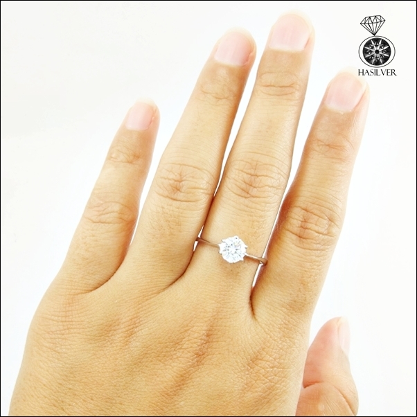 แหวนเงินแท้ สวยใสระยิบระยับจับใจ เพชรCZ คุณภาพจากอเมริกา