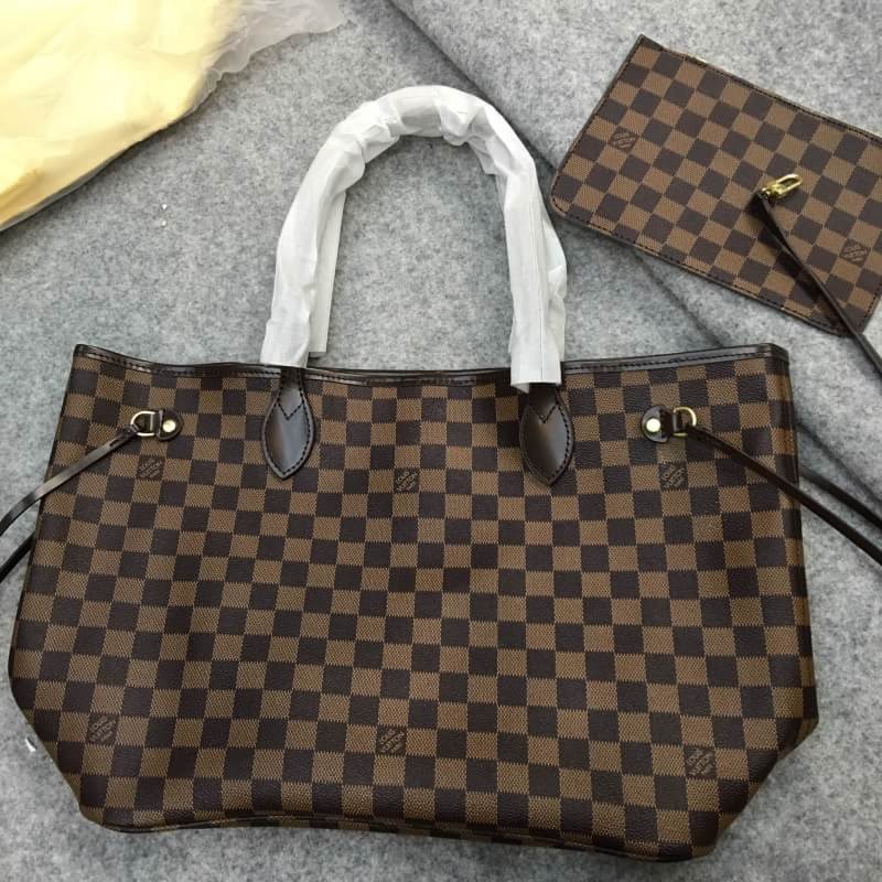 กระเป๋า l neverfull mm damier ebene สีน้ำตาล