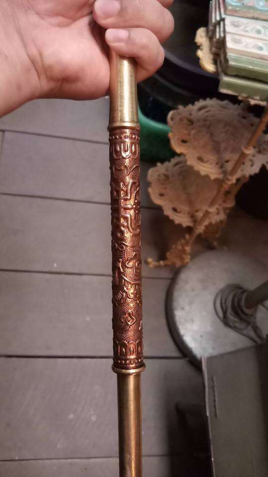 ไม้คฑา ไม้เท้า ไม้ตะพด ทำจากทองเหลือง (ยาว85ซม)