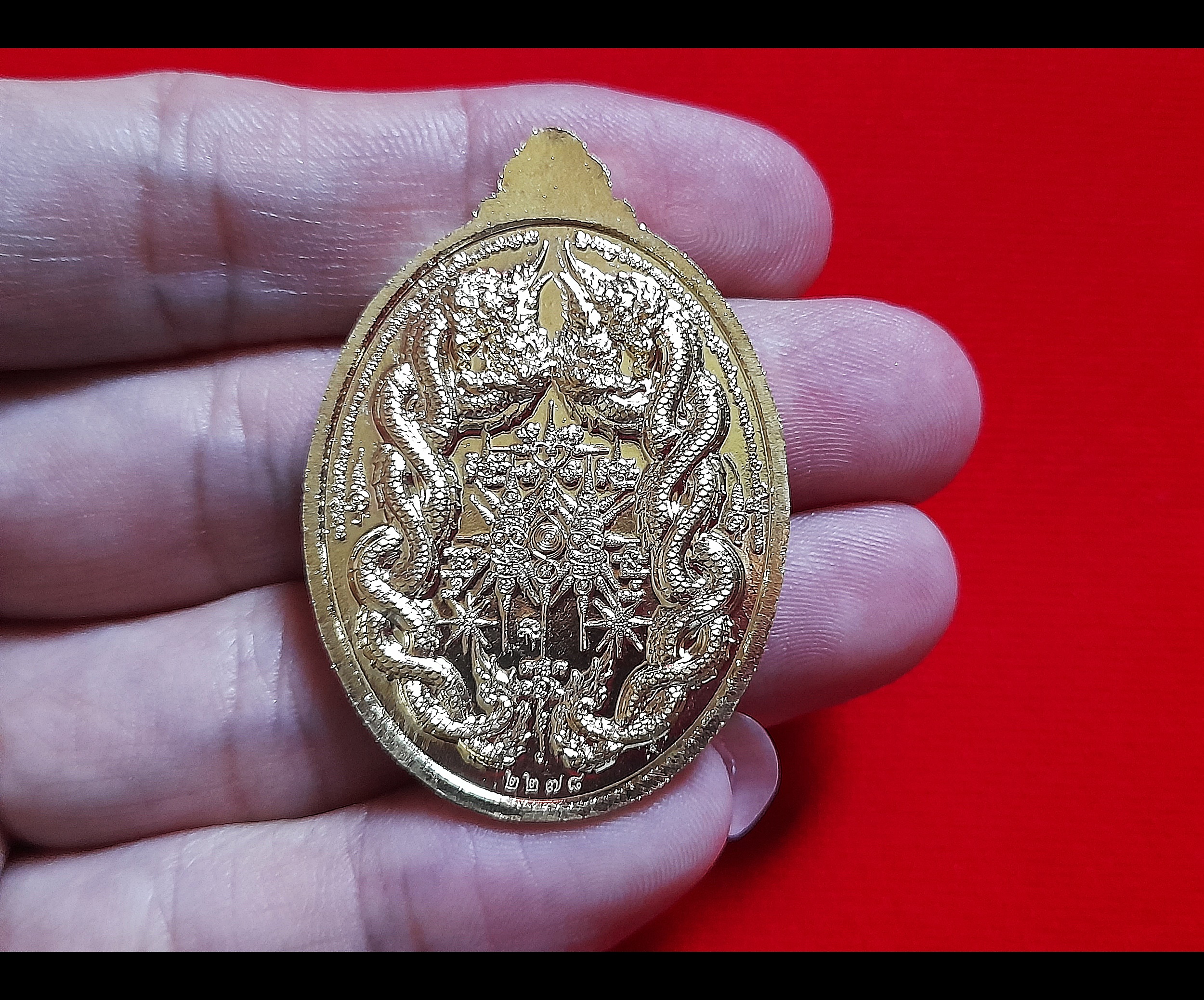 เหรียญ พญานาคราช๙เศียร หลัง นาคเกี้ยว (เก้าอธิบดี พญานาค ทั้ง๙ตระกูล) เนื้อปลอกลูกกระสุนปืน ปี2565 #รับประกันแท้