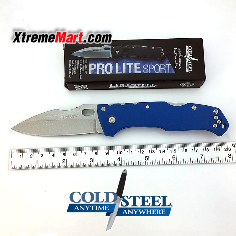 มีดพับ Cold Steel รุ่น 4116 Stainless Blade Stonewash ด้าม GFN สีฟ้า