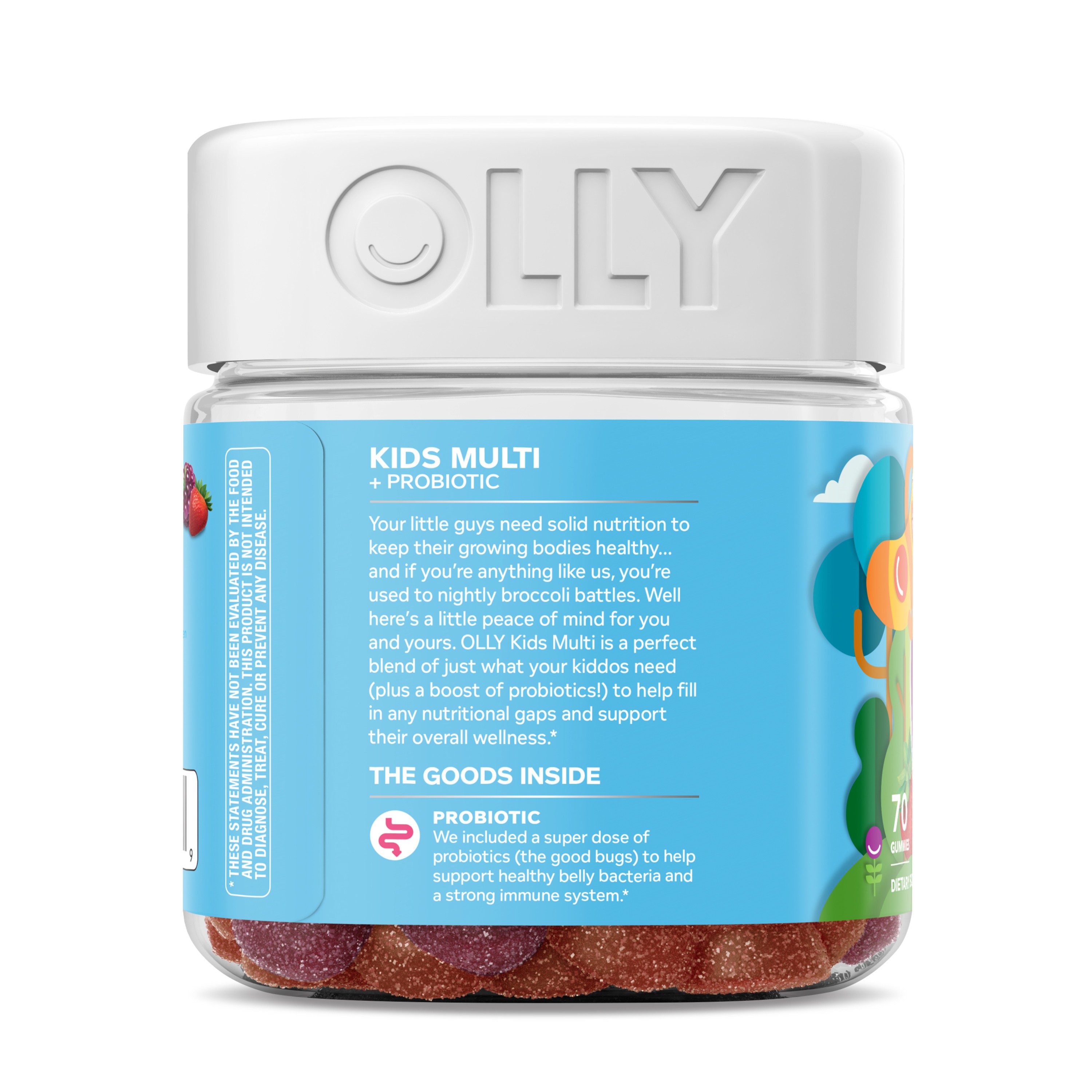วิตามินรวมพร้อมโพรไบโอติกชนิดกัมมี่สำหรับเด็ก OLLY Kids Multi + Probiotic (70 Gummies)