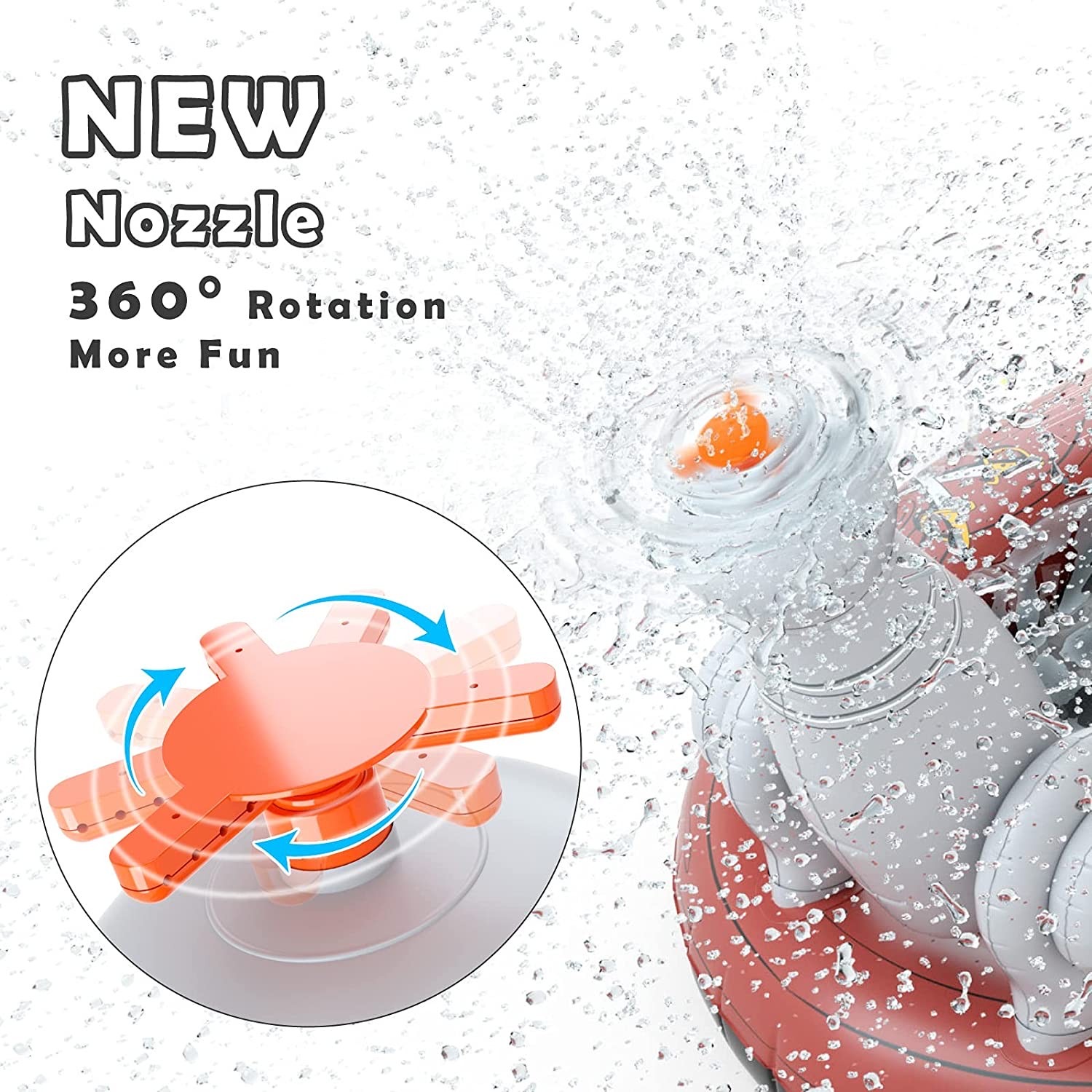 สระน้ำเป่าลมพร้อมสปริงเกอร์ Jasonwell Pirate Ship Inflatable Kiddie Pool with Sprinkler