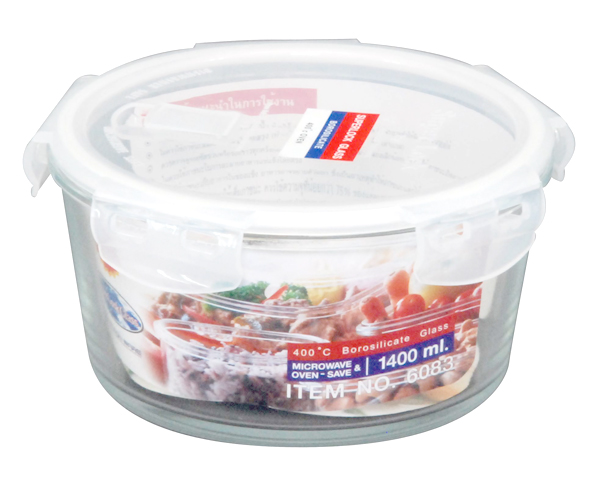 P07830 กล่อง Superlock แบบแก้ว จุ 1.4 ลิตร (20*20*10 cm) No.6083 ราคาขายส่งต่อ 12 ใบ :เฉลี่ย 120 บต่อใบ