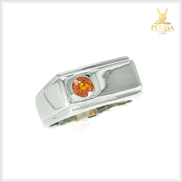 แหวนสเปสซาร์ไทต์ โกเมนสีส้มเม็ดเดี่ยว จริงใจไม่เปลี่ยนแปลง แหวนพลอยแท้