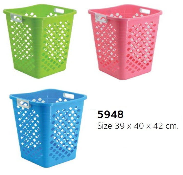 P10843 ตะกร้าเหลี่ยม (39*40*42 cm) No.5948 #5948 (ราคาส่งต่อ 12 ใบ:100 บ/ใบ)
