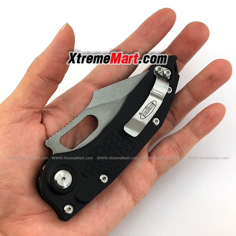 มีดพับออโต้ Microtech M390 ด้ามสีดำ วัสดุใบมีด 60HRC ปุ่มเปิดเร็ว TC4 โลหะผสมไทเทเนียม