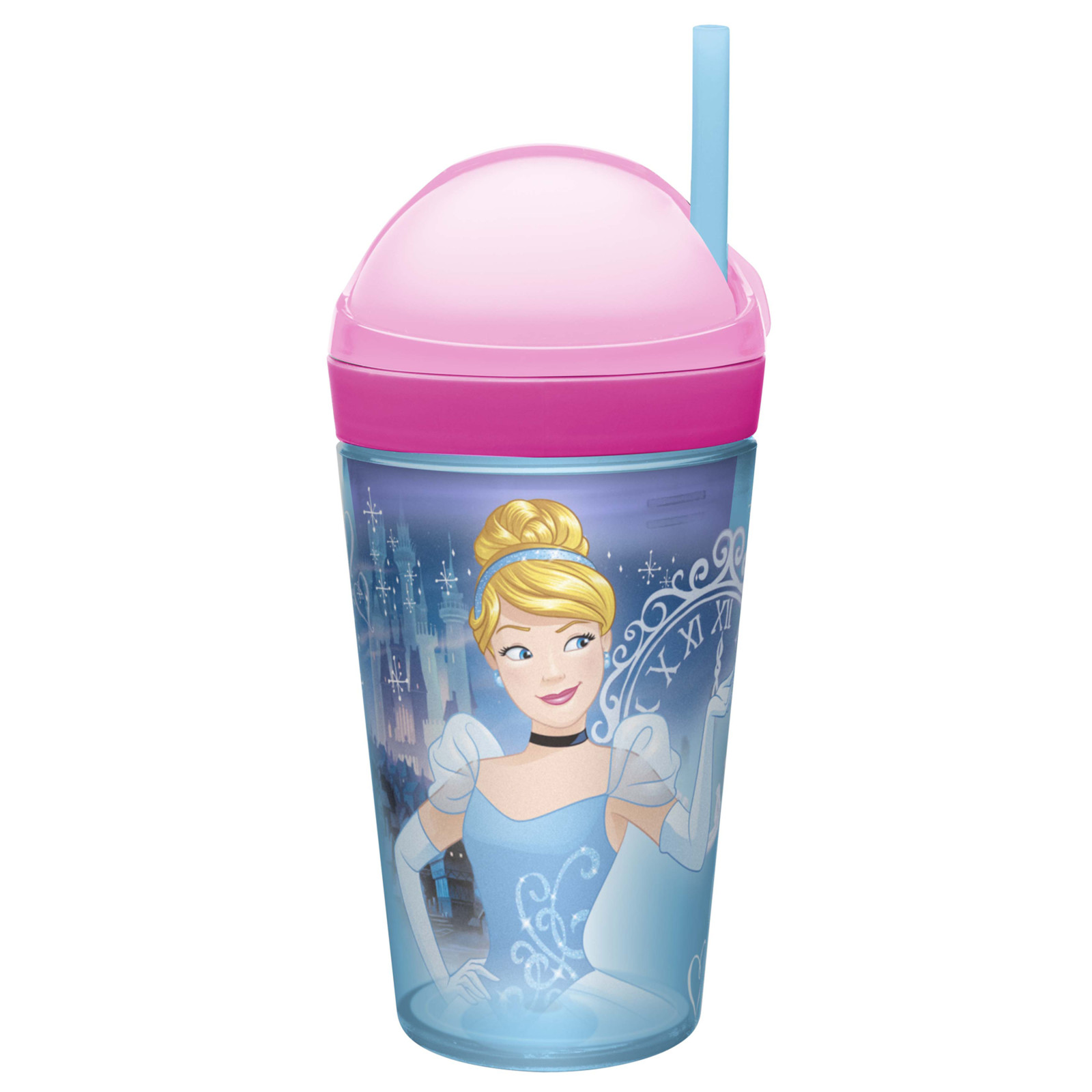 แก้วพร้อมหลอดดื่มสำหรับบรรจุเครื่องดื่มและของว่าง Zak!Snack Tumbler 2-in-1 Snack Cup (Disney Princess)