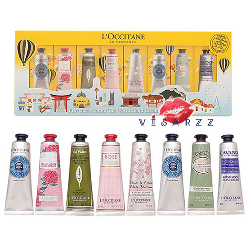 L'Occitane Provence Around The World Hand Cream Kit Of 8 x 30mL เซทครีมทามือล็อกซิทาน ช่วยถนอมบำรุงผิวให้เนียนนุ่มชุ่มชื่น ดูเต่งตึง