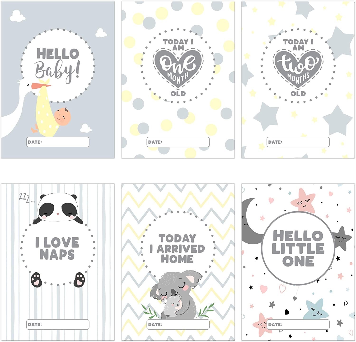การ์ดไมล์สโตนอายุและพัฒนาการของลูกน้อย Silly Sentiments Baby Milestone Cards