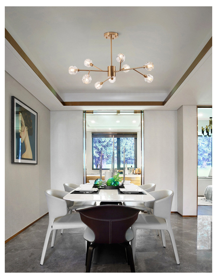 โคมไฟติดเพดานลายกิ่งคริสตัลสีทอง LED G4 [CRS18]