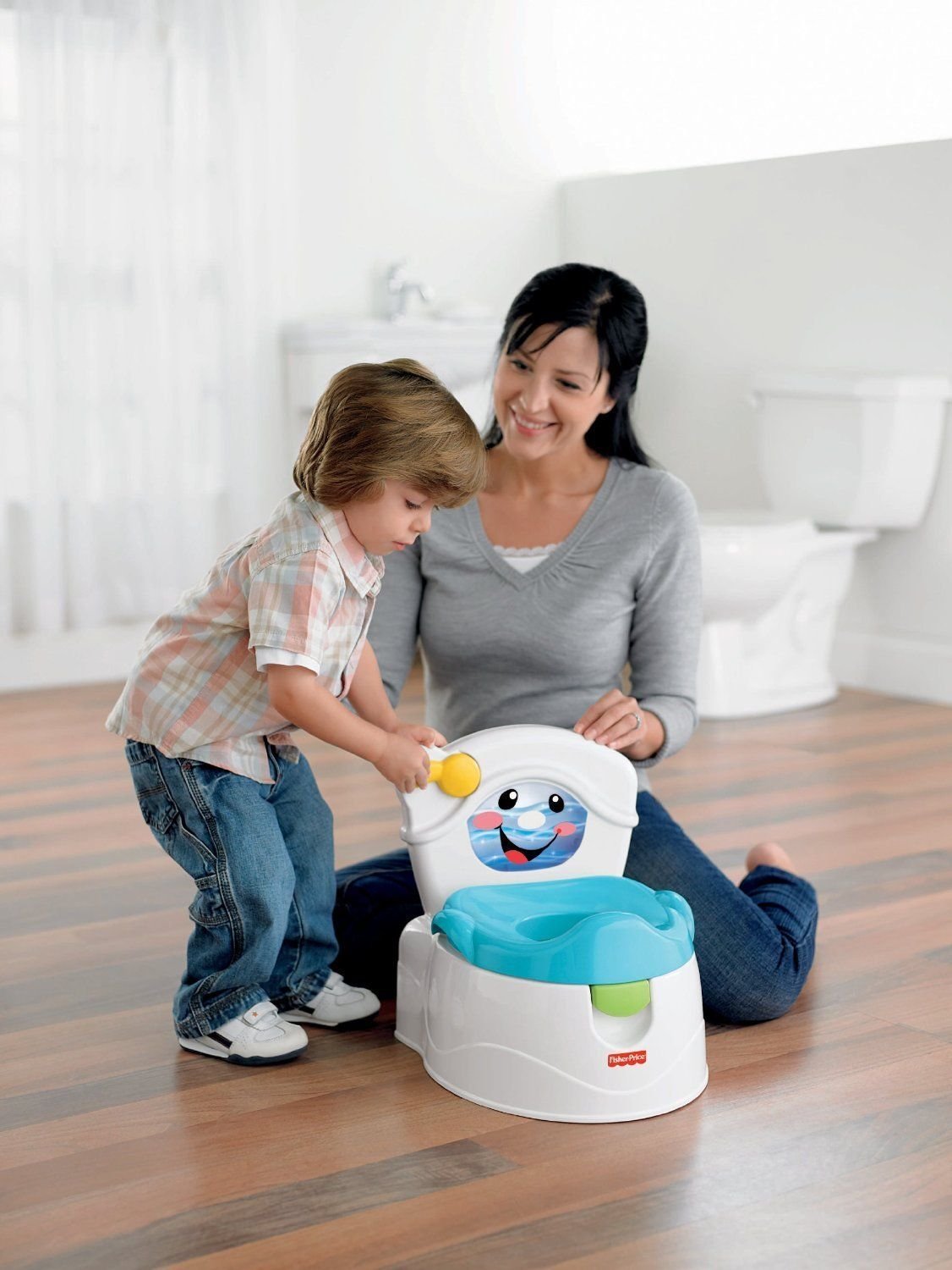 กระโถนฝึกขับถ่ายทรงชักโครกสุดน่ารัก Fisher-Price Learn to Flush Potty