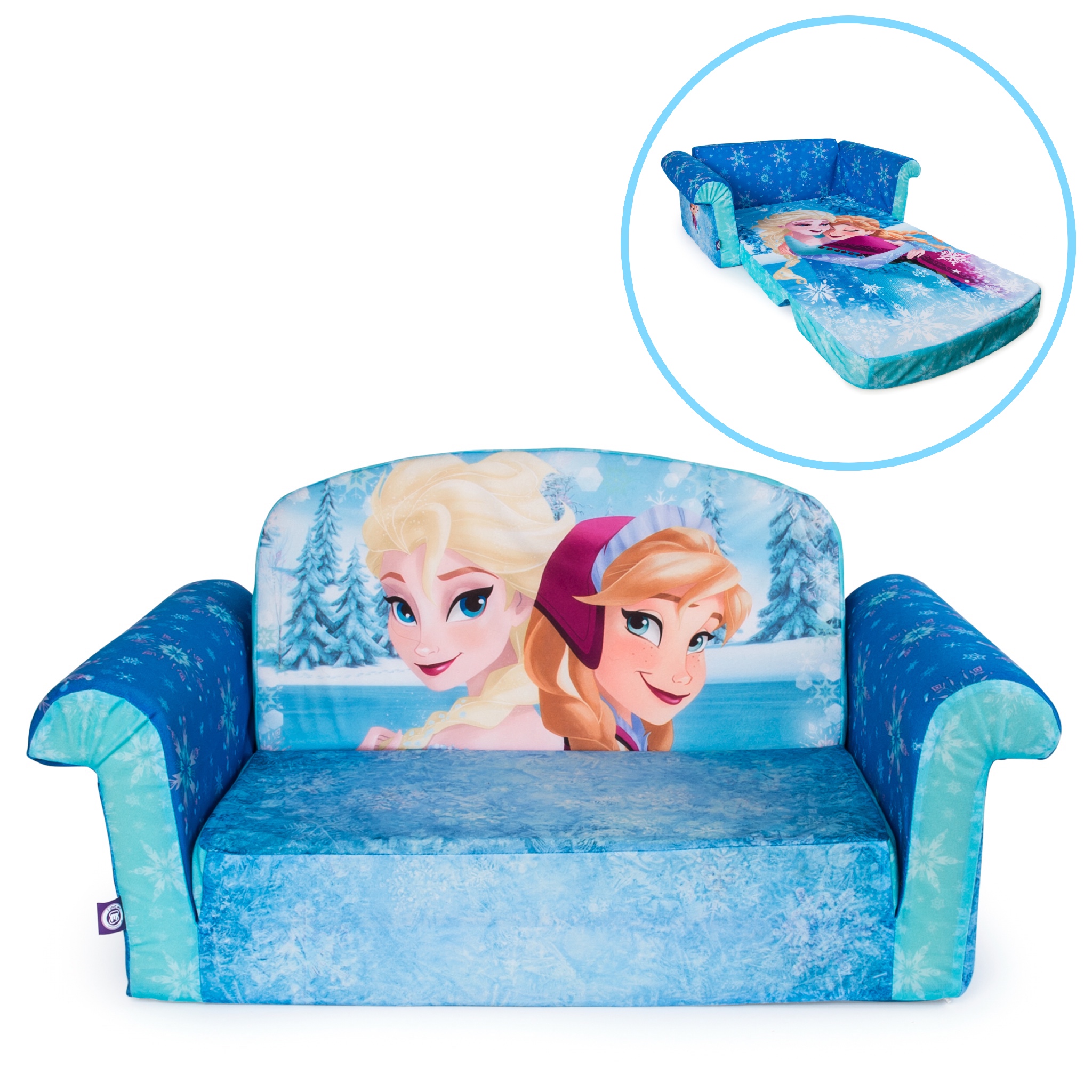 โซฟาเอนกประสงค์สำหรับเด็ก Marshmallow Furniture Children's 2-in-1 Flip Open Foam Sofa (Disney Frozen)