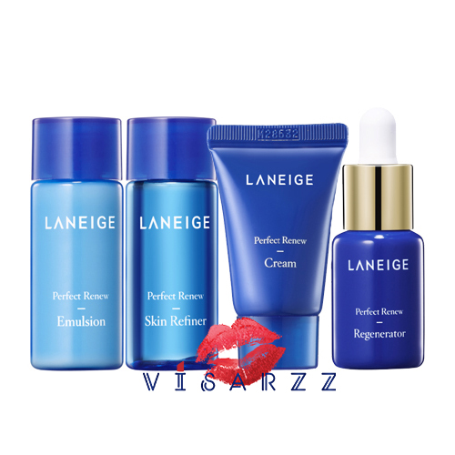 Laneige Perfect Renew Trial Kit 4 Items เซ็ตผลิตภัณฑ์ดูแลผิวสวย ให้ผิวเนียนนุ่มชุ่มชื่น พร้อมคืนความอ่อนเยาว์ ริ้วรอยต่างๆ ดูจางลง