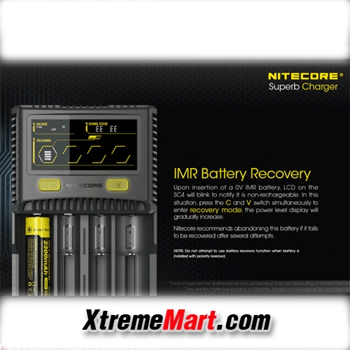 เครื่องชาร์จ Nitecore SC4 Superb Charger จอ LCD ชนิด 4 ราง แยกชาร์จอิสระ Output 3A, 6A รุ่นชาร์จเร็ว ชาร์จผ่าน USB ได้