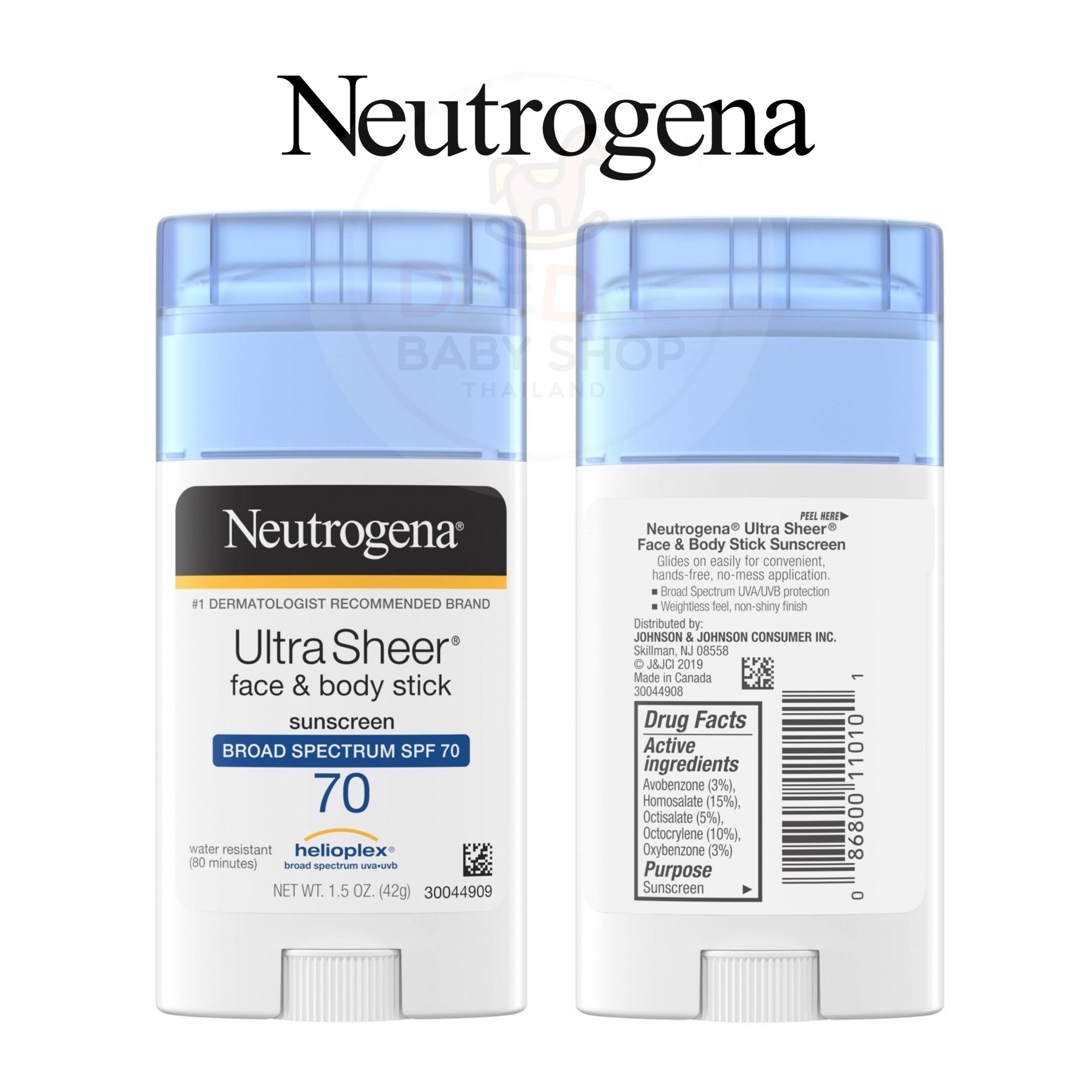 ครีมกันแดดชนิดแท่งสำหรับผิวหน้าและผิวกาย Neutrogena Ultra Sheer Face & Body Stick Sunscreen SPF 70