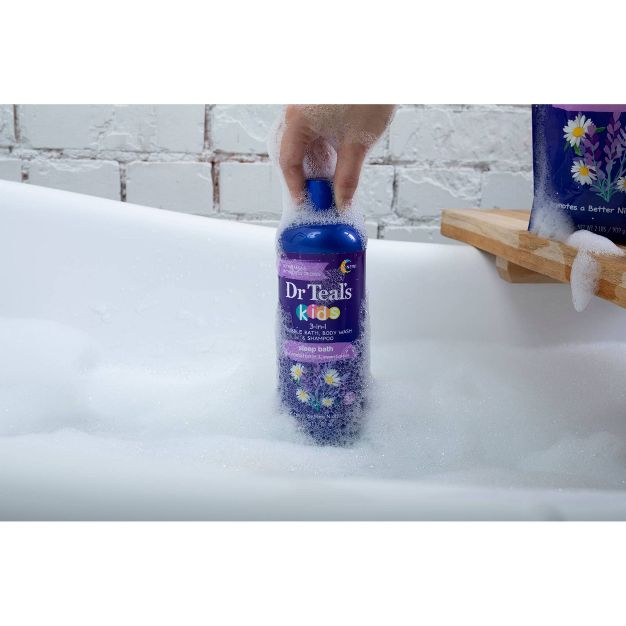 บับเบิ้ลบาธพร้อมแชมพูและสบู่เหลวเสริมการนอนหลับสำหรับเด็ก Dr Teal's Kids Sleep Bath 3-in-1 Bubble Bath, Body Wash & Shampoo with Melatonin & Essential Oils