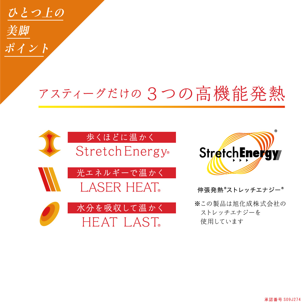 (Size M-L#323) Atsugi Fever Stockings ถุงน่องยิ่งเดินยิ่งอุ่น เทคโนโลยี Stretch Energy, Laser Heat, Hear Last เส้นใยถุงน่องกักเก็บความอุ่นของร่างกายหลักการคล้ายฮีทเทค ทำให้รู้สึกอบอุ่น