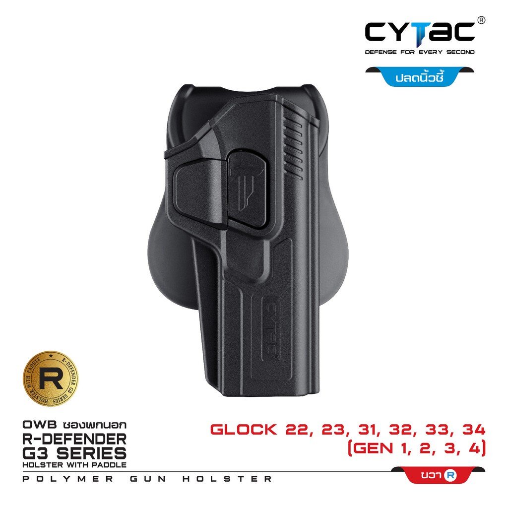 CYTAC thailand ซองพกนอก GL0CK 22,23,31,33,34 (ปลดล็อคนิ้วชี้)