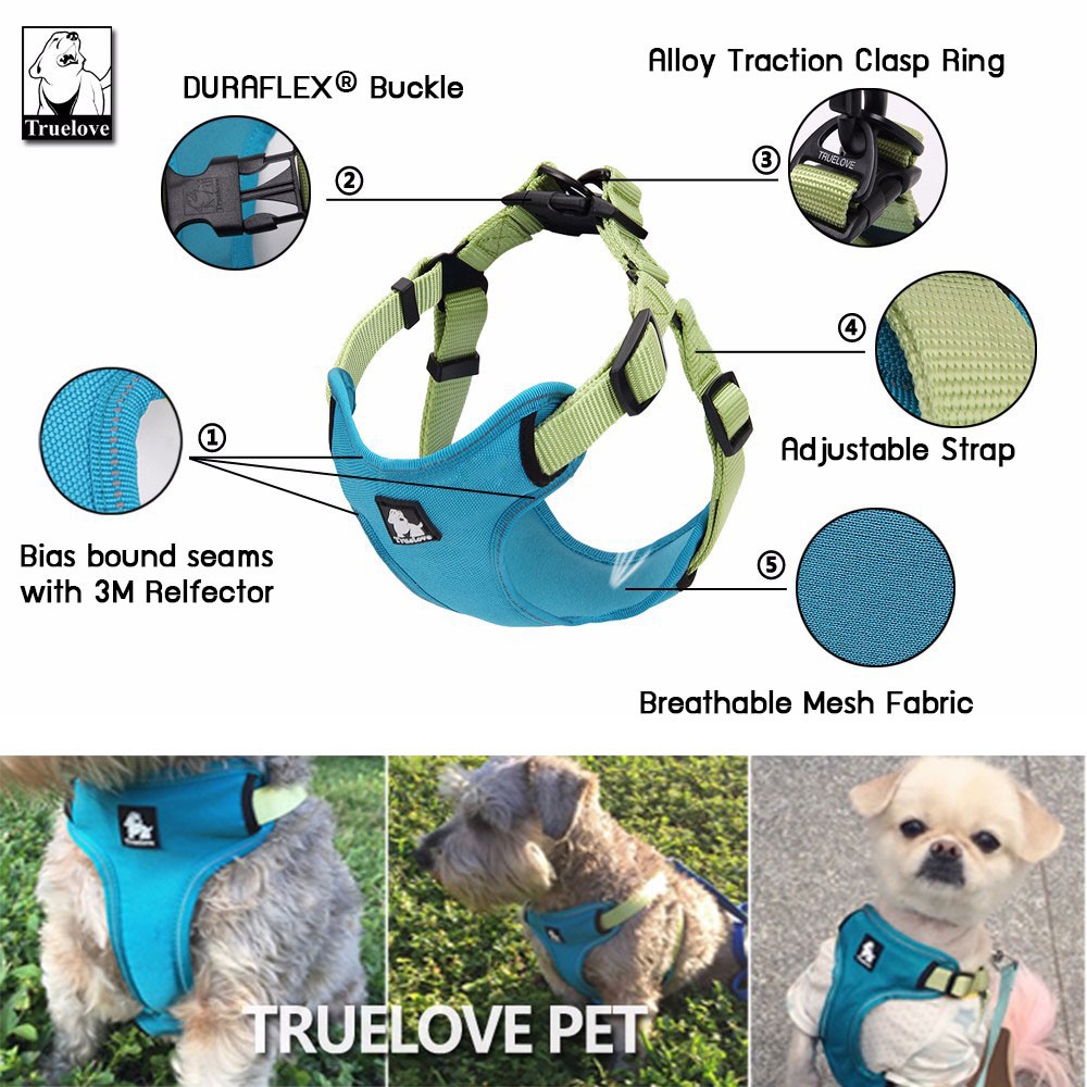 C76 TRUELOVE TH Pet Harness:ปลอกคอรัดอกสุนัข ป้องกันอันตรายจากการกระชาก ฮาเนสสุนัขหมาแบบรัดอกสุนัข ปลอกคอสุนัข