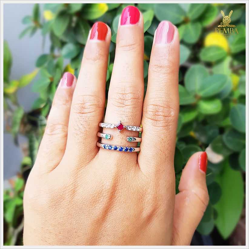 แหวนพลอยแท้ หลากสี ดีไซน์สุดเก่ ดูดีมีเอกลักษณ์ แหวนพลอยแท้